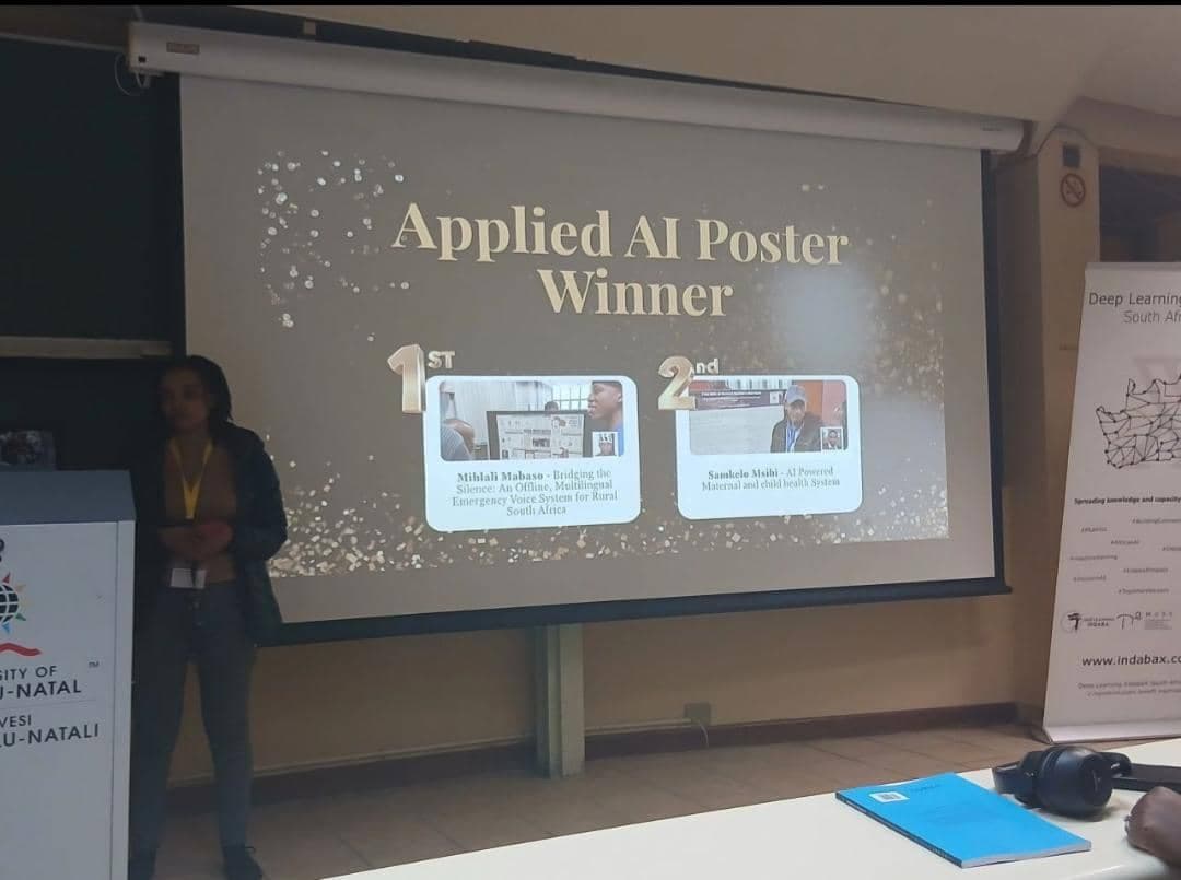 First1000 announced as 2nd place winner of the Applied AI Poster competition at IndabaX South Africa 2026